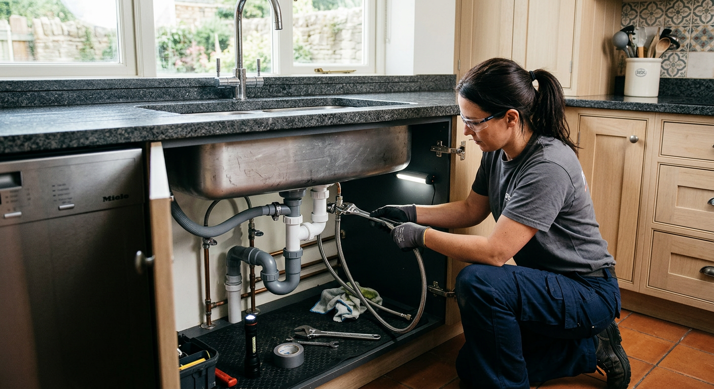 Installation plomberie cuisine avec pose d'évier à Poissy