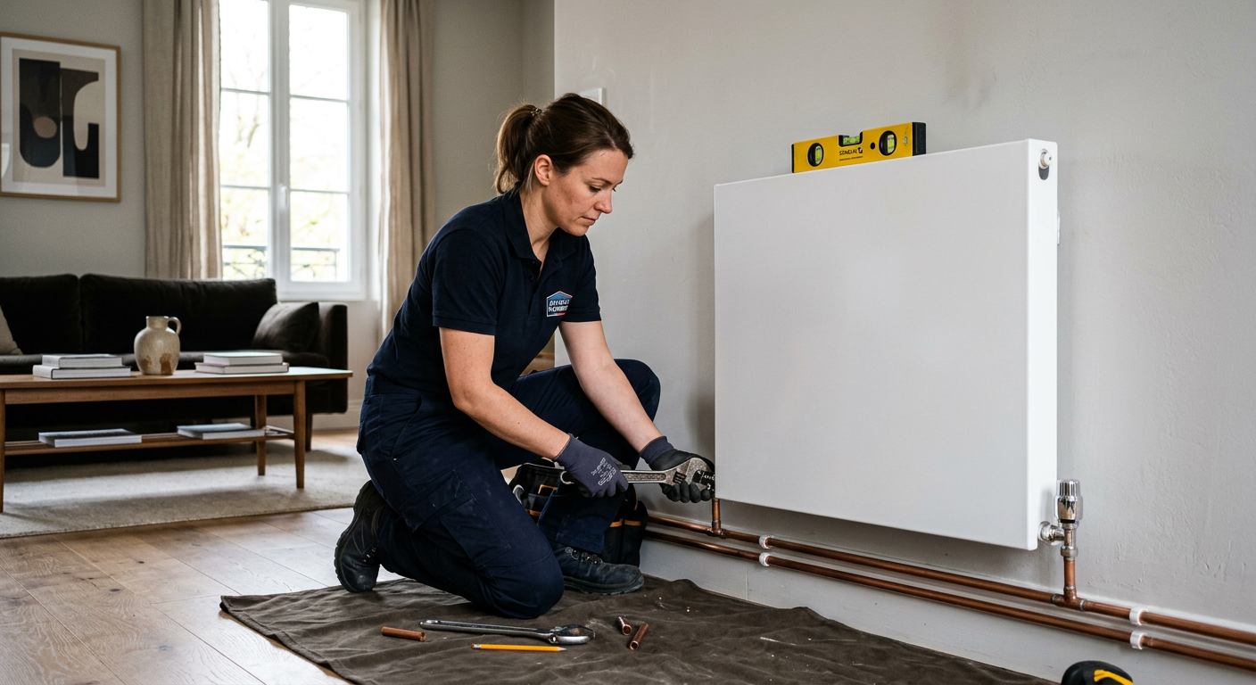 Installation de radiateur et robinet thermostatique à Poissy